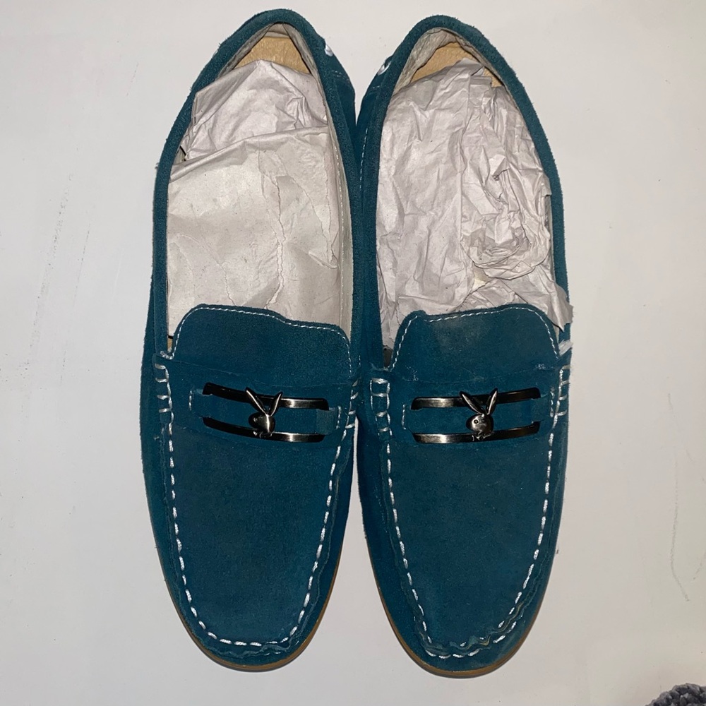 Playboy Blue Suede Loafers